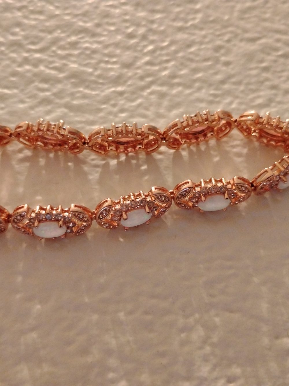 Macy's Rose Gold Opal Link Bracelet - Elegant Women’s Jewelry - Picture 5 of 5